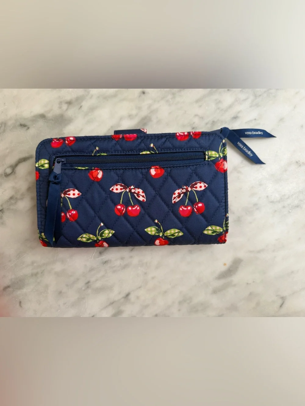 Vera Bradley Turnlock Wallet - Cherry Picking In Premium Cotton NWT